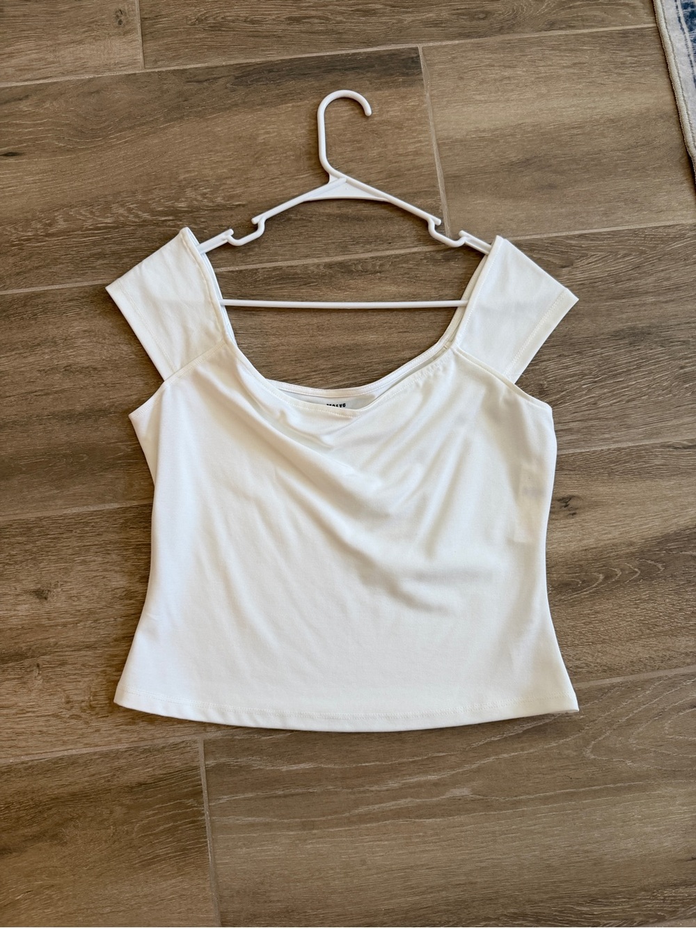 Anthropologie Maeve White Off the Shoulder Top Size L